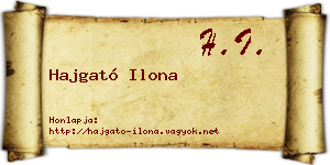 Hajgató Ilona névjegykártya